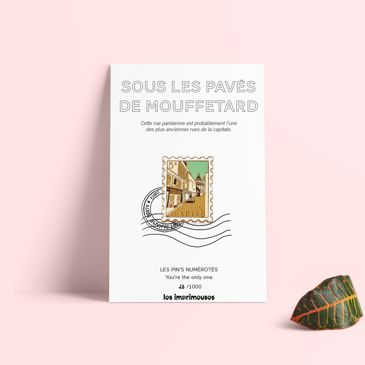 Pin's - Timbre Paris 5e - Sous les pavés de mouffetard
