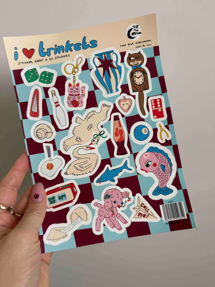 Planche de stickers A5 I Heart Trinkets en situation