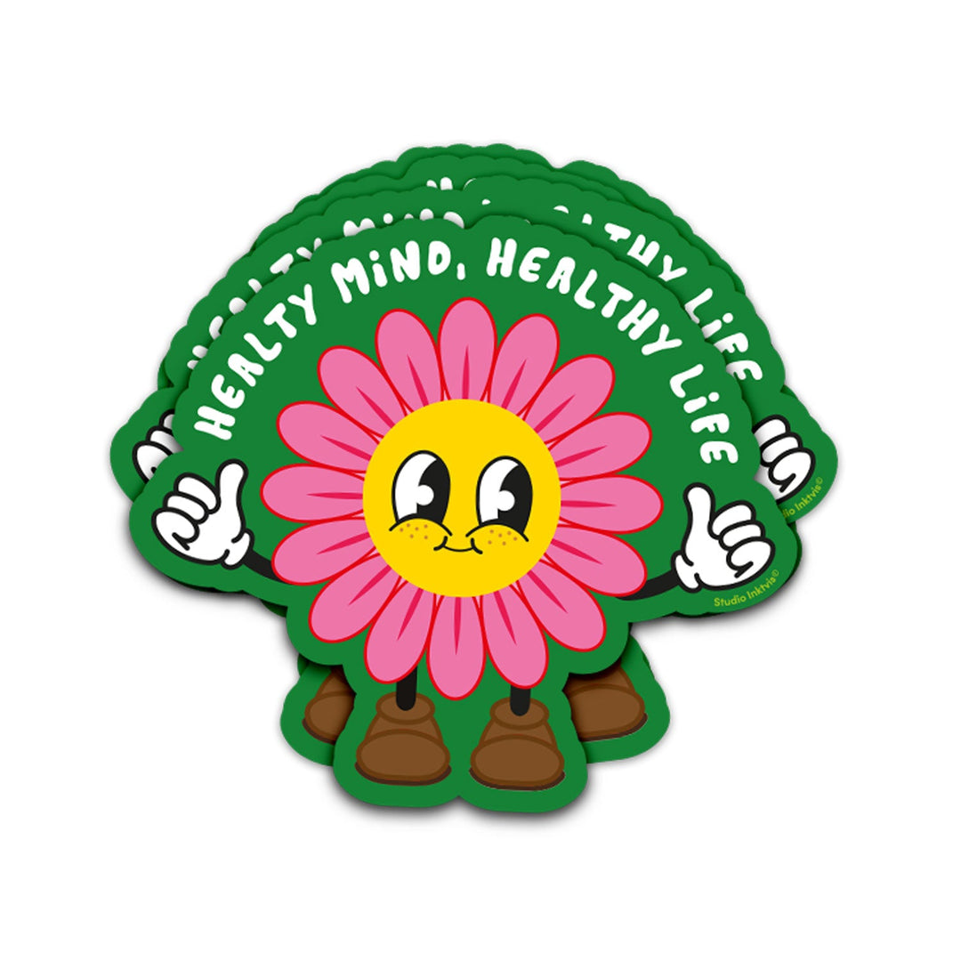 Sticker lavable Healthy mind Healthy life Studio Inktvis
