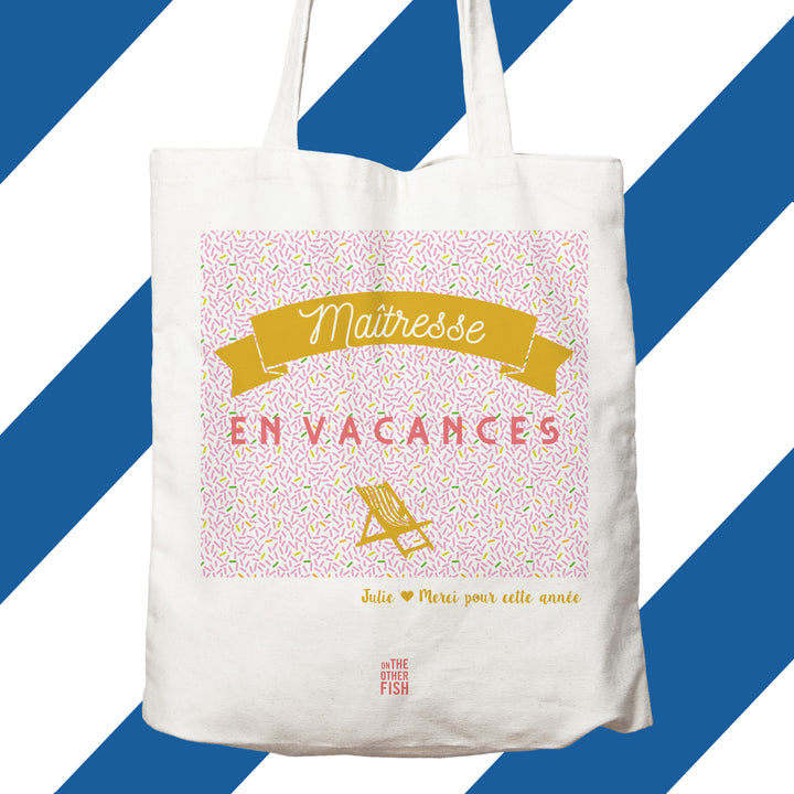 Sac à personnaliser  - Maîtresse en vacances