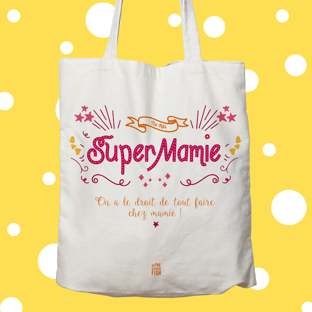 Tote bag, sac en tissu, mamie, meilleure mamie, grand mère, c