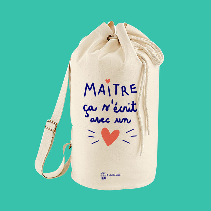 Sac Marin à personnaliser - "Maitre, ça s'écrit avec un cœur" en collaboration avec Touché Collé - à personnaliser