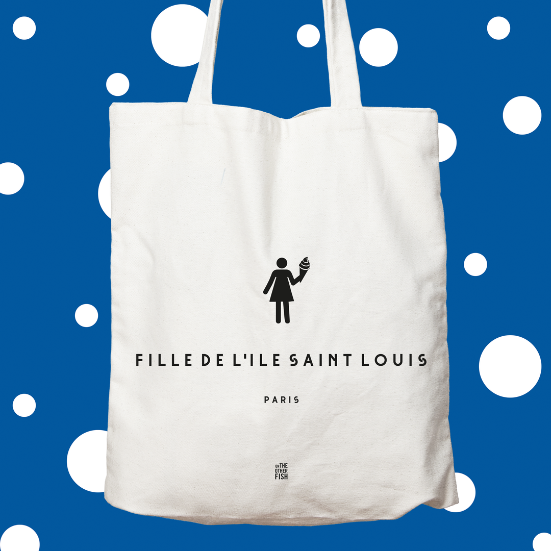 sac, tote bag, fille, gateau, ile saint louis, paris, ville, 75