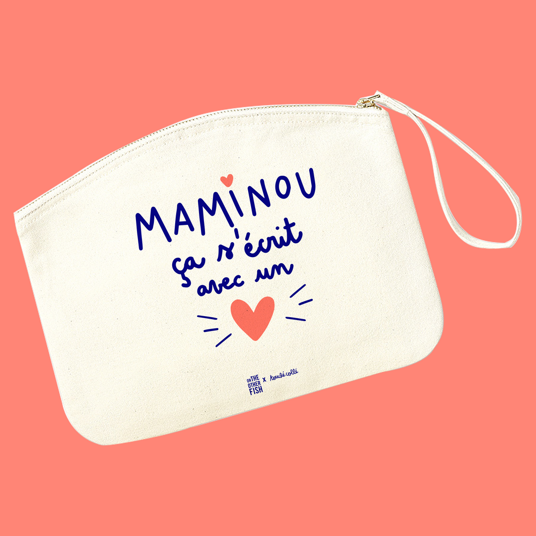 Trousse à personnaliser - Mamie ça s'écrit avec un cœur - Collaboration avec Touché Collé